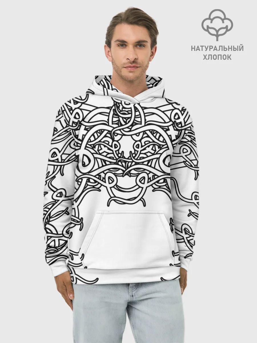 Худи мужской база хлопок / Фэнтези мотылёк