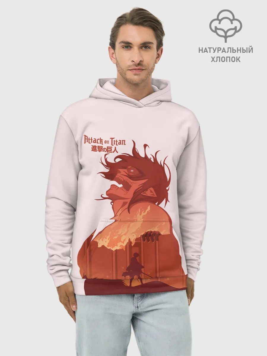 Худи мужской база хлопок / Арт Кричащий титан!