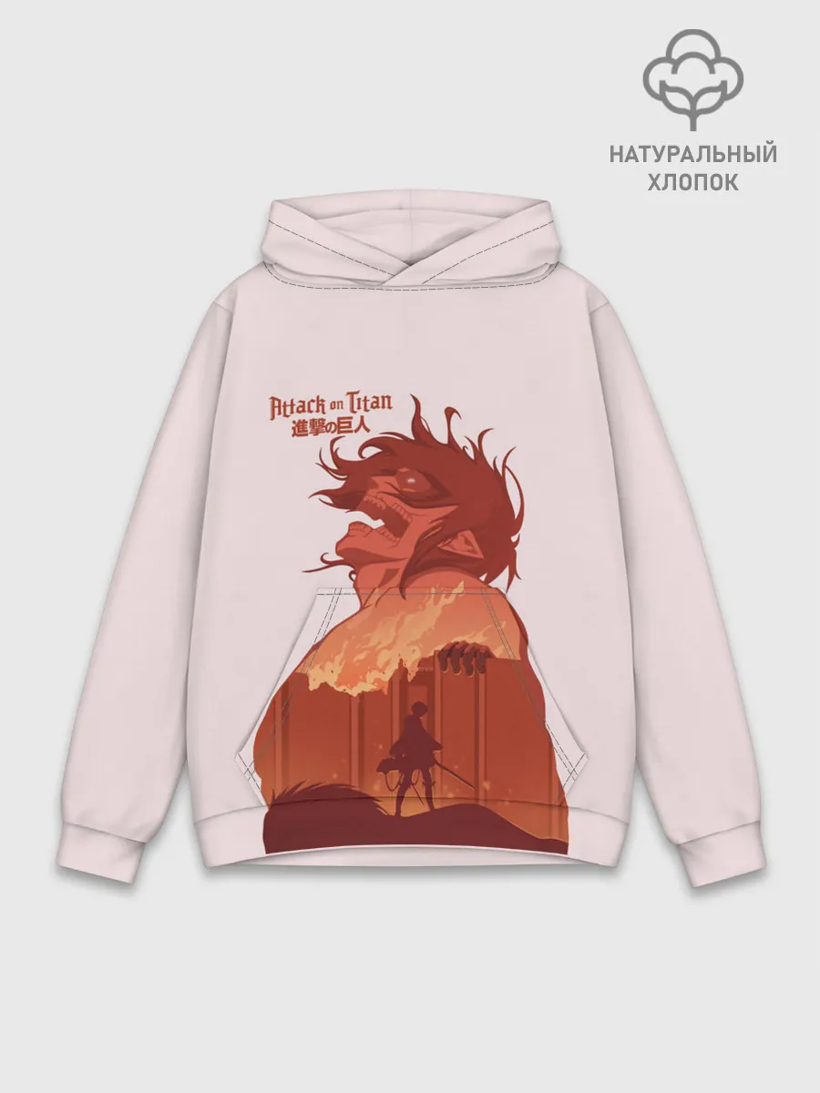 Худи мужской база хлопок / Арт Кричащий титан!