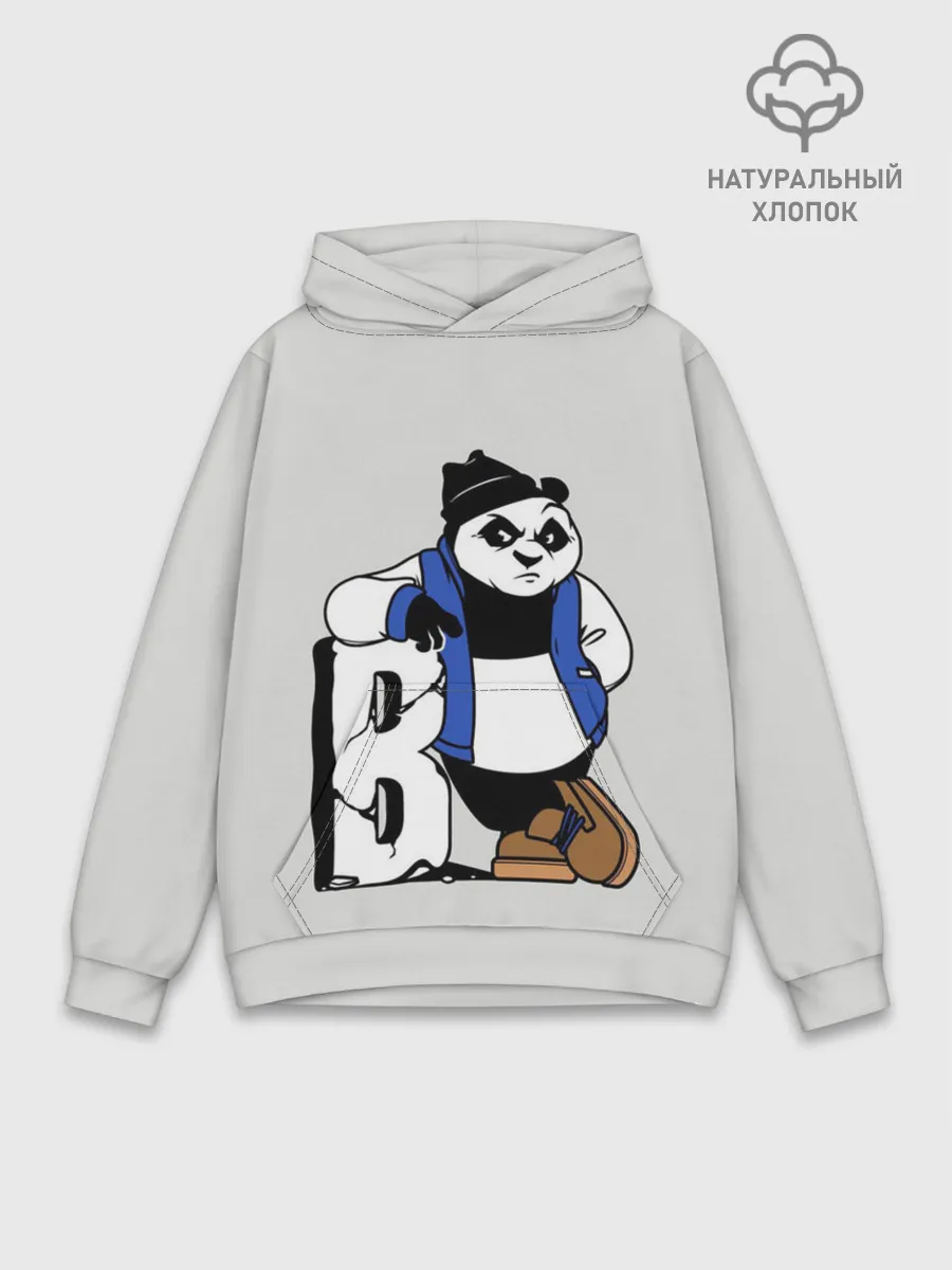 Худи мужской база хлопок / Серьёзная Панда