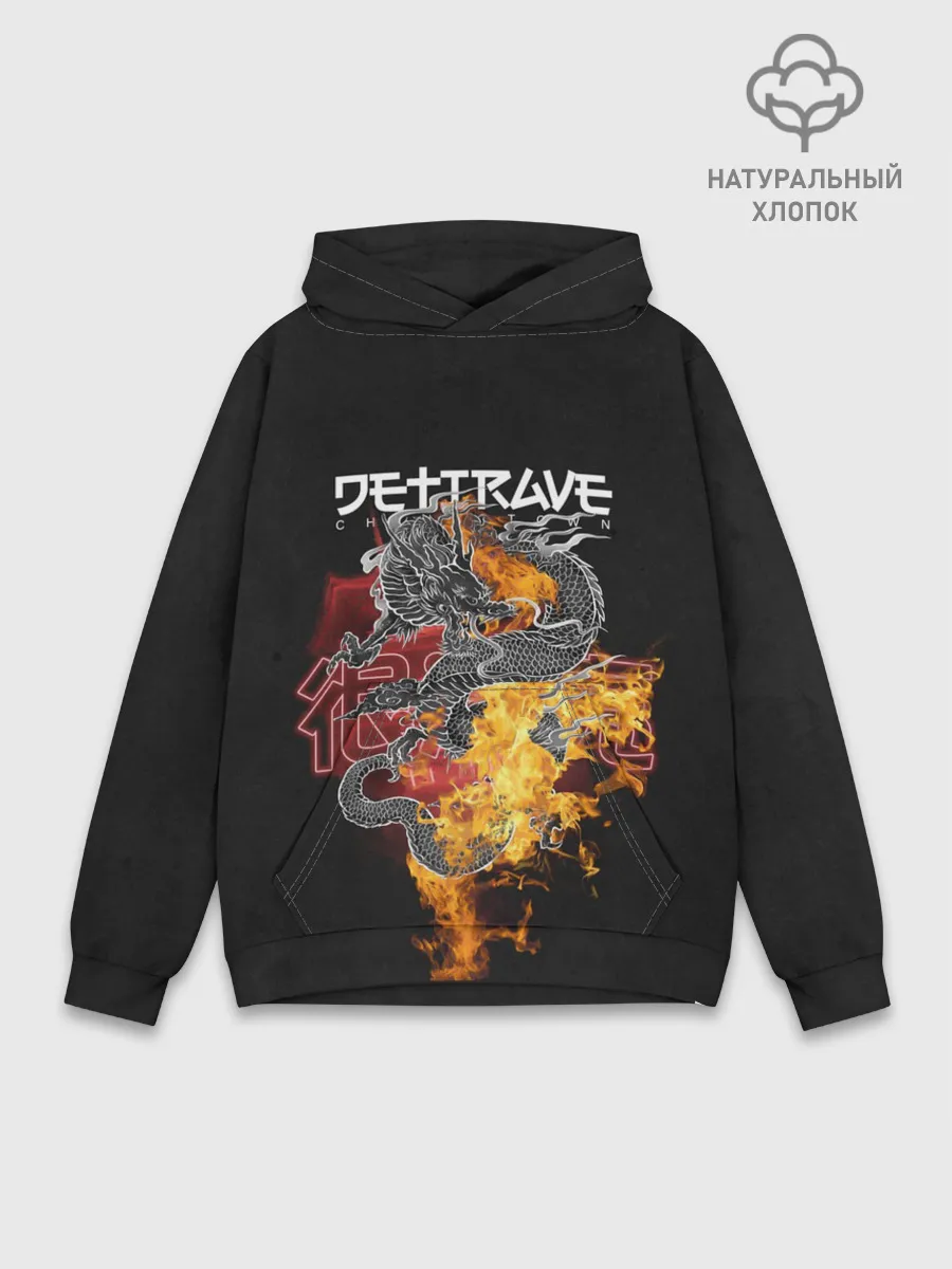 Худи мужской база хлопок / Дети Rave China Town