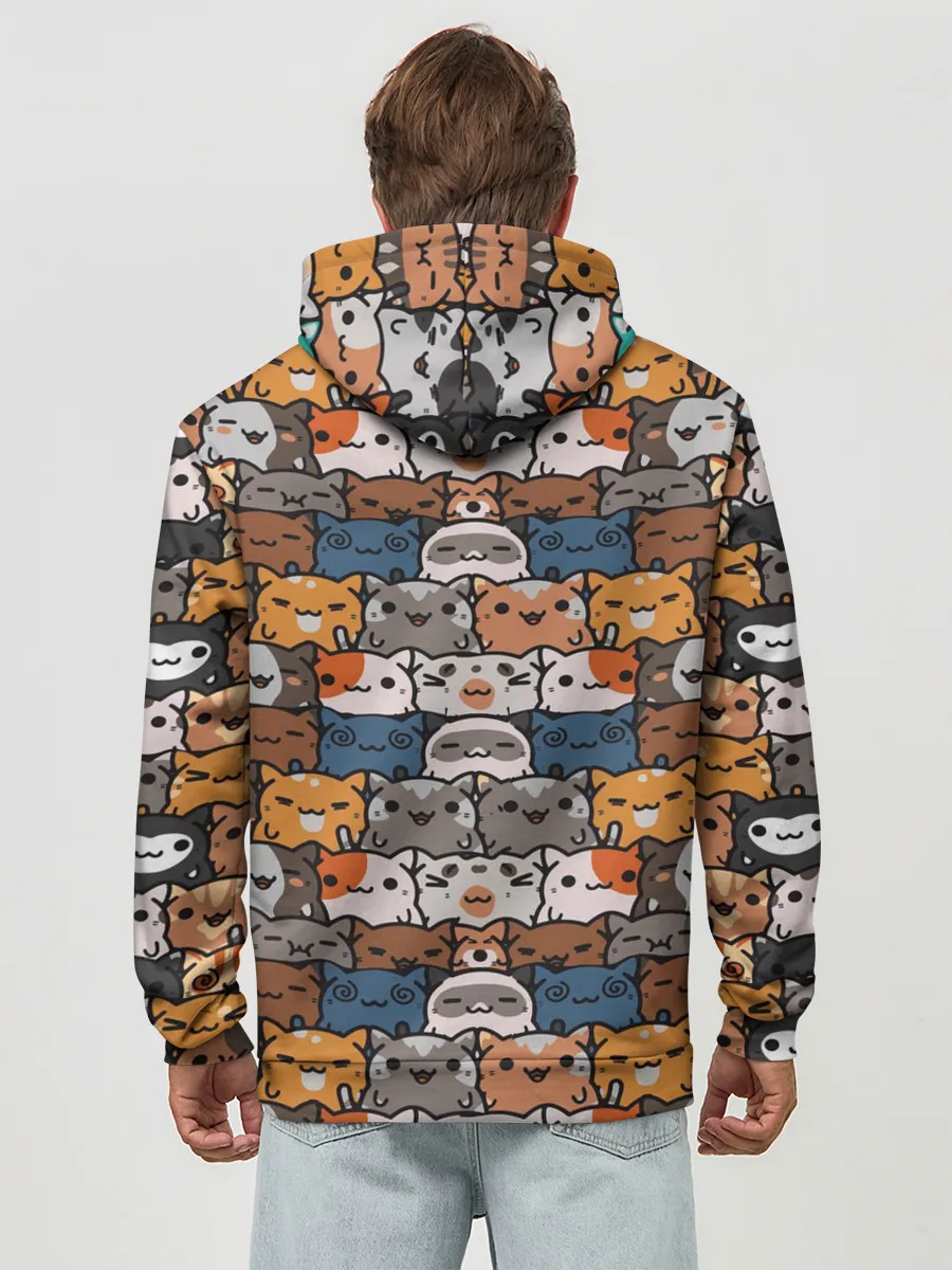 Худи мужской база хлопок / Котейки