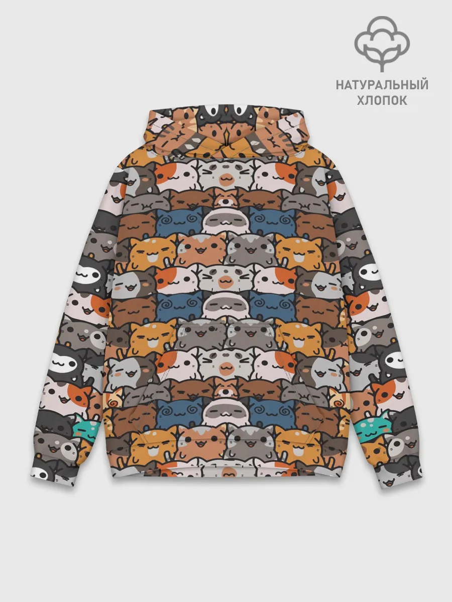 Худи мужской база хлопок / Котейки