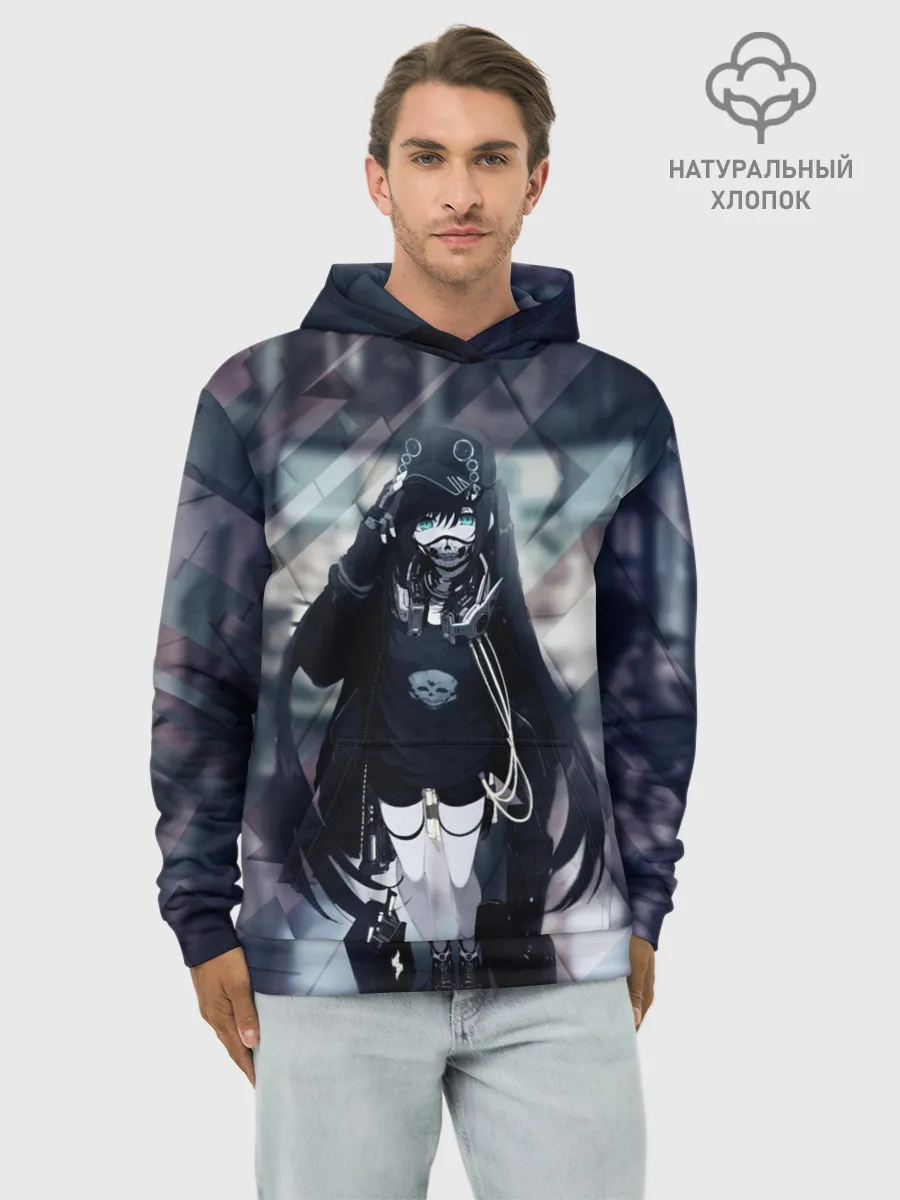 Худи мужской база хлопок / Anime Cyber