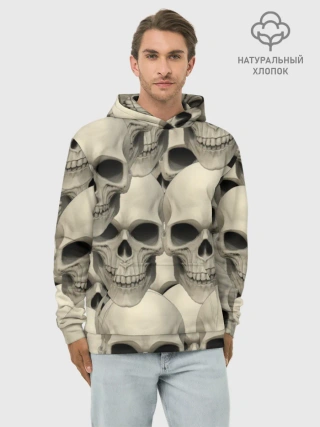 Худи мужской база хлопок / Черепа