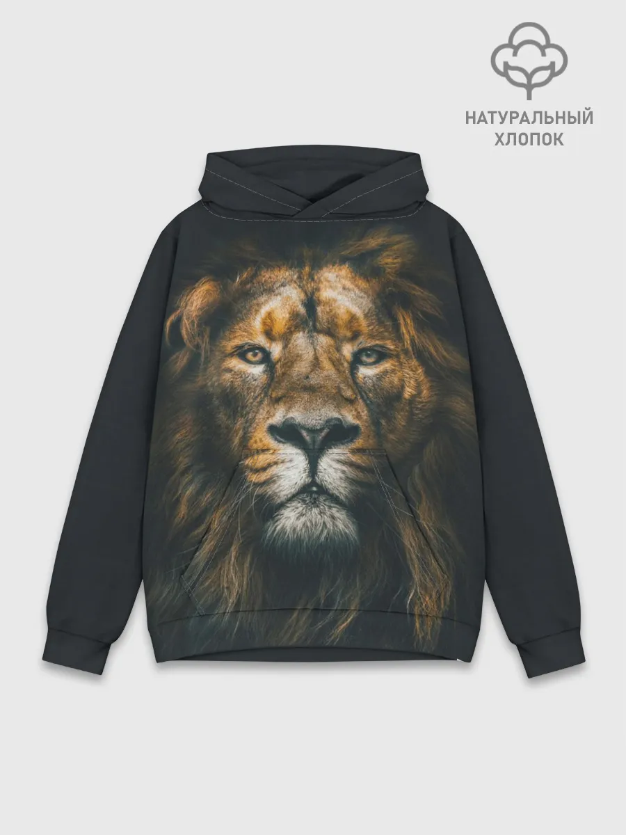 Худи мужской база хлопок / Лев