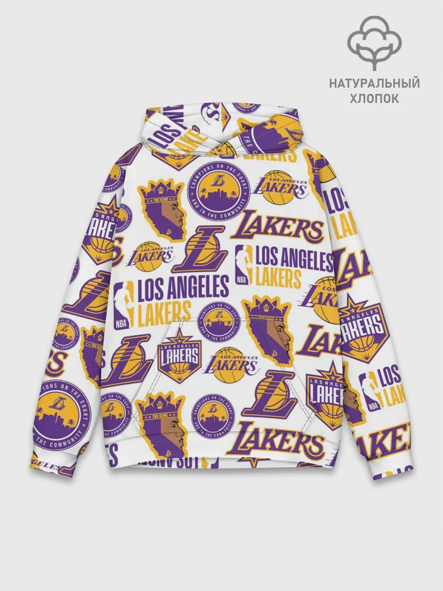Худи мужской база хлопок / LAKERS LOGO