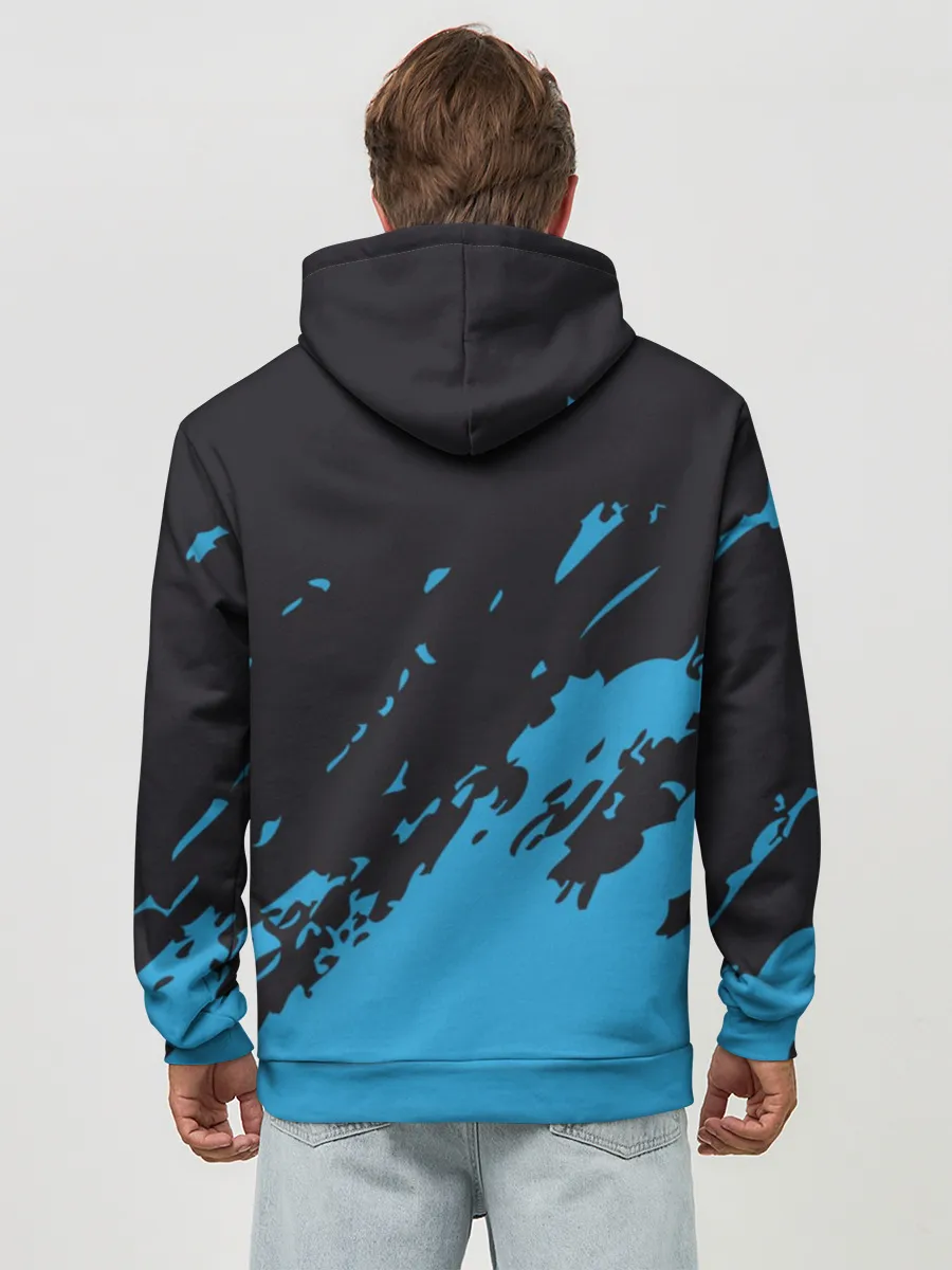 Худи мужской база хлопок / One Piece синий всплеск