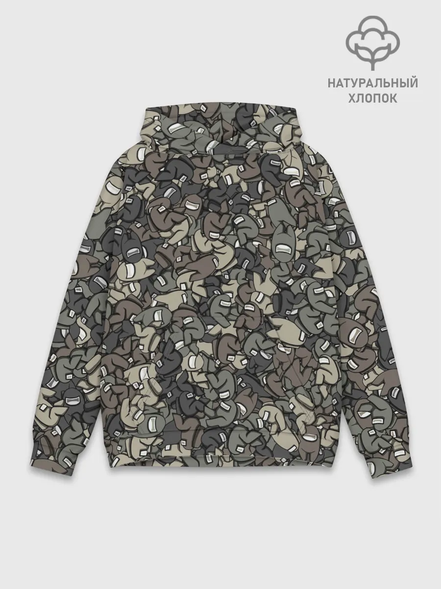 Худи мужской база хлопок / Камуфляж Амонг Ас