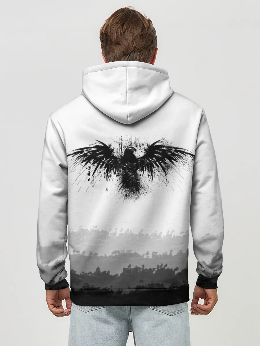 Худи мужской база хлопок / ЧЁРНЫЙ ВОРОН