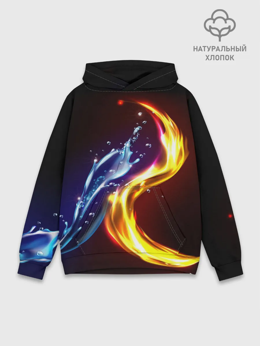 Худи мужской база хлопок / ОГОНЬ И ВОДА
