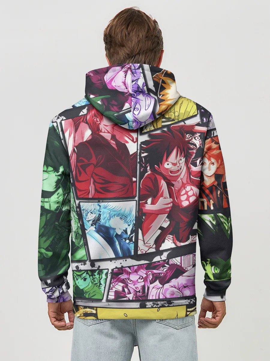 Худи мужской база хлопок / EPIC MAIN ANIME CHARACTERS 3D!