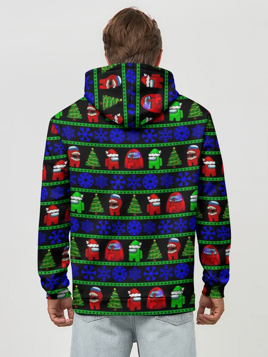 Худи мужской база хлопок / Новогодний Among Us