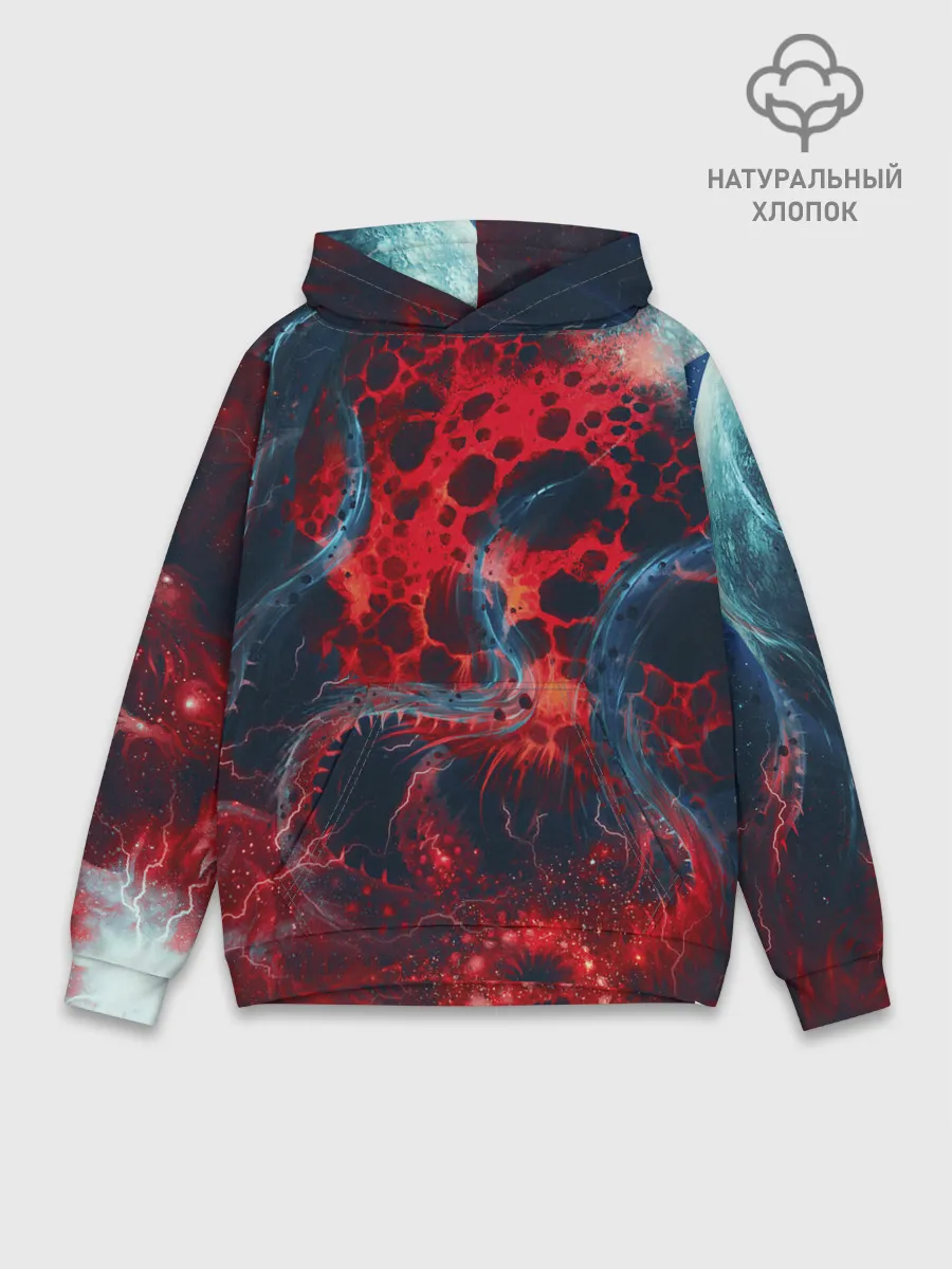 Худи мужской база хлопок / Гигантский космический монстр