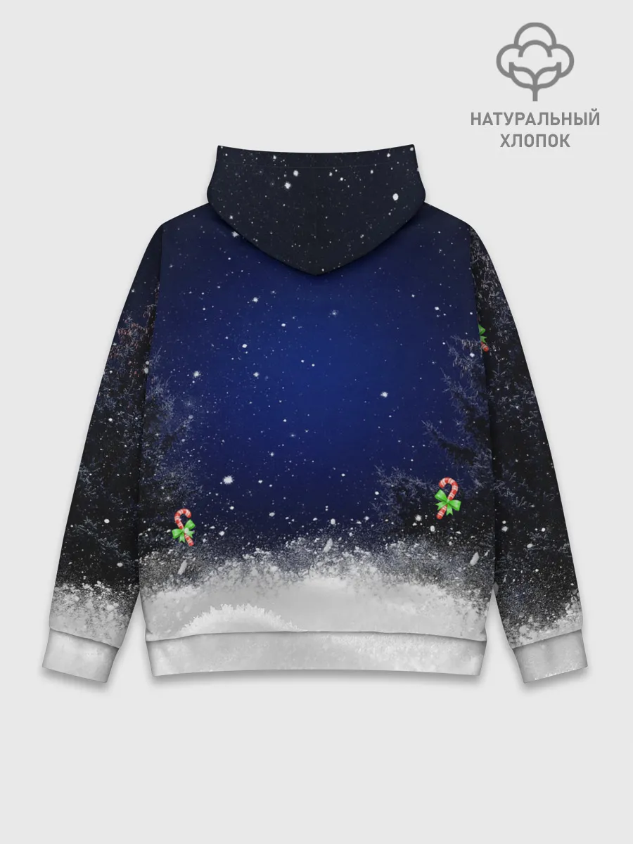 Худи мужской база хлопок / Новогодний Кот