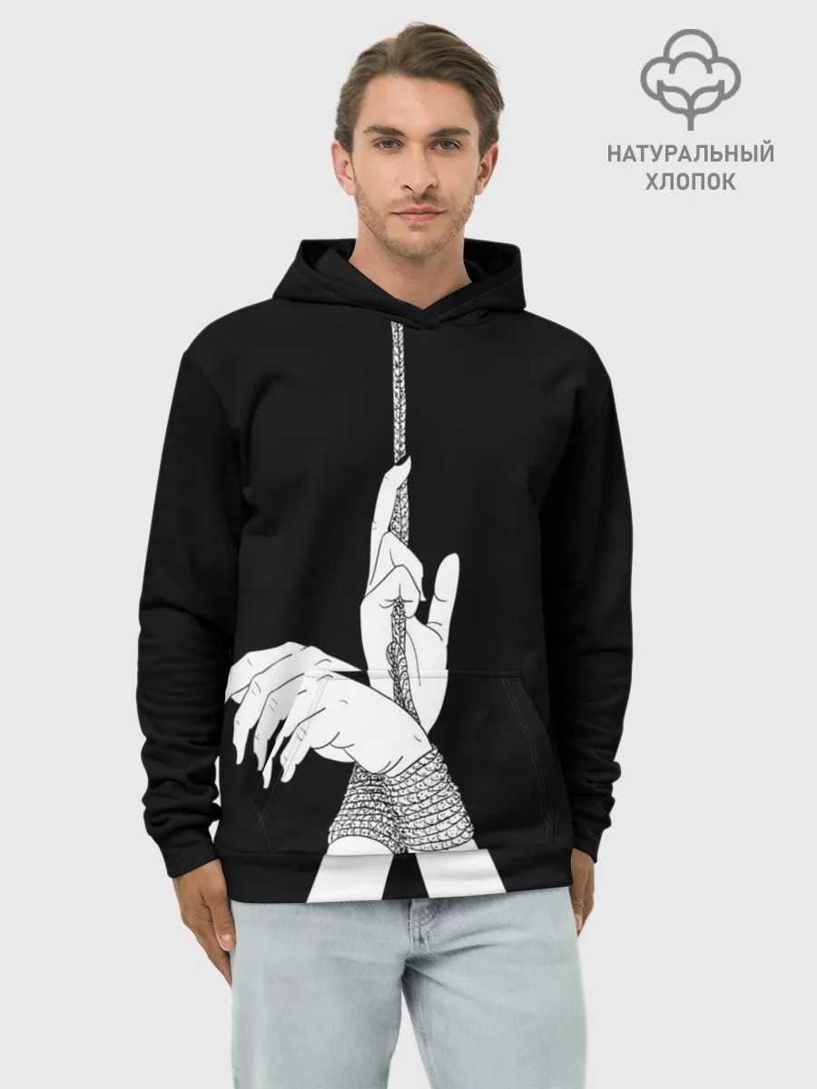 Худи мужской база хлопок / Связанные руки эстетика