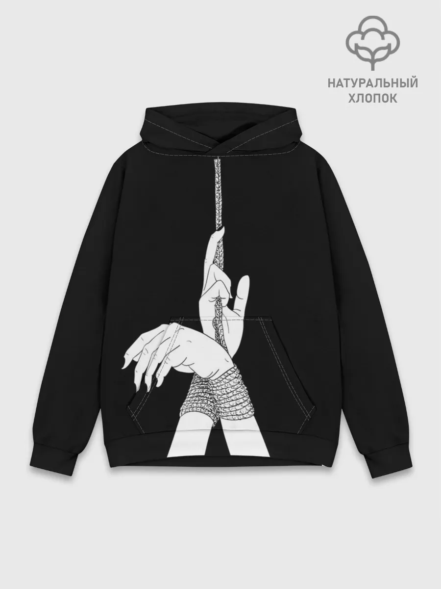 Худи мужской база хлопок / Связанные руки эстетика
