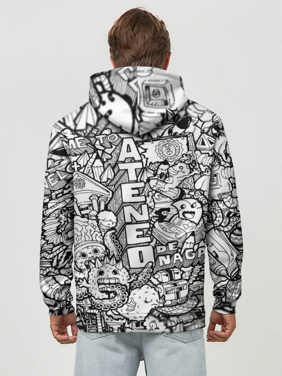 Худи мужской база хлопок / Doodle граффити