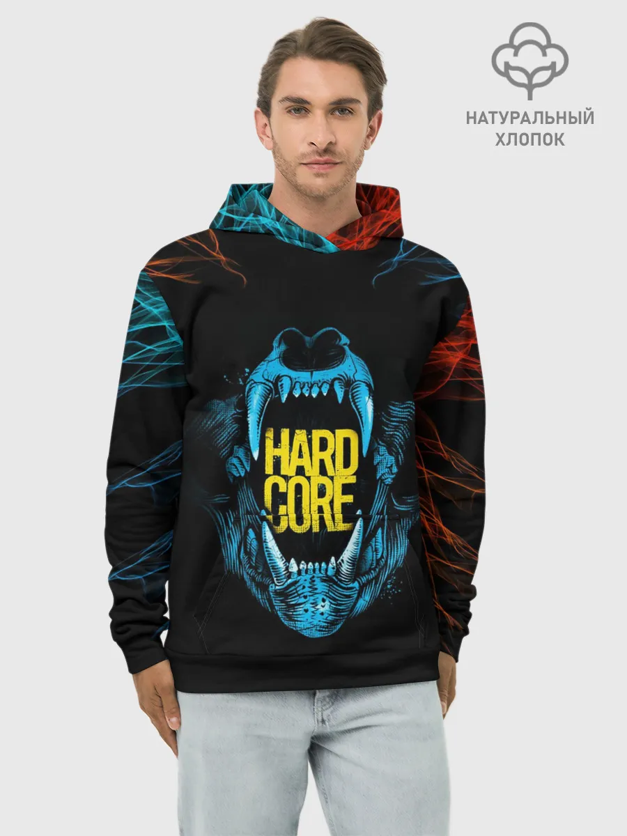 Худи мужской база хлопок / HARD CORE