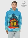 Худи мужской база хлопок / Море. Пальмы. Песок