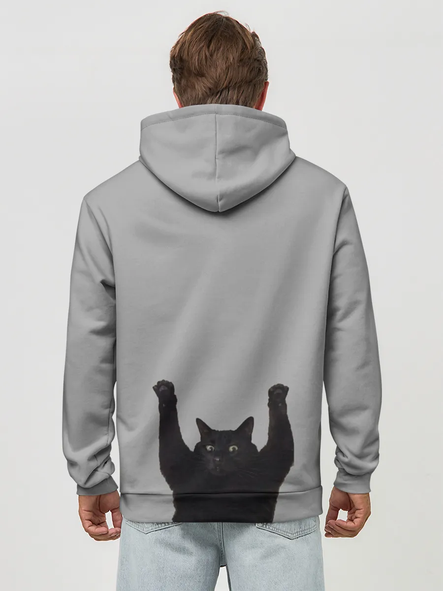 Худи мужской база хлопок / Кот сдается