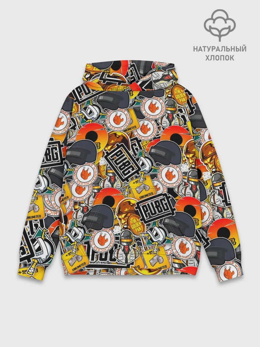 Худи мужской база хлопок / PUBG STICKER