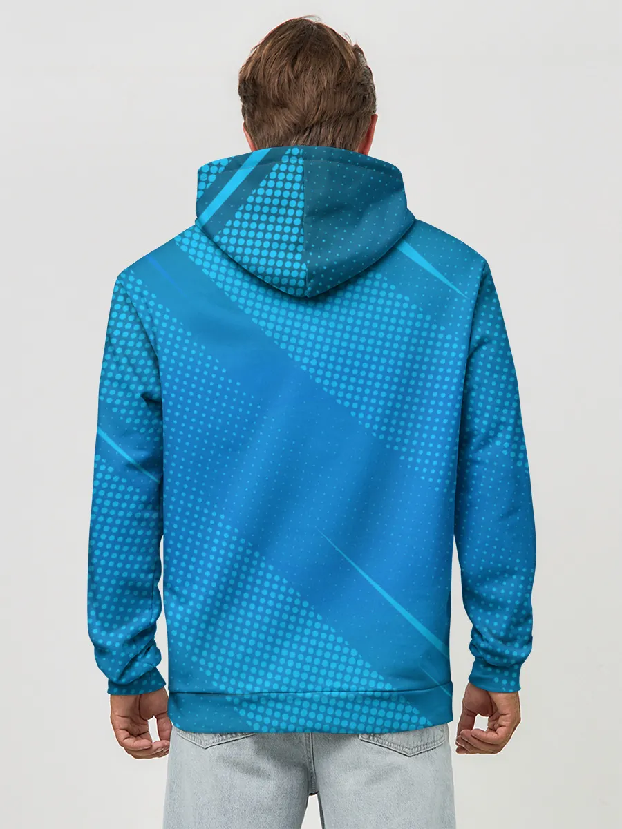 Худи мужской база хлопок / Initial D машина на голубом фоне