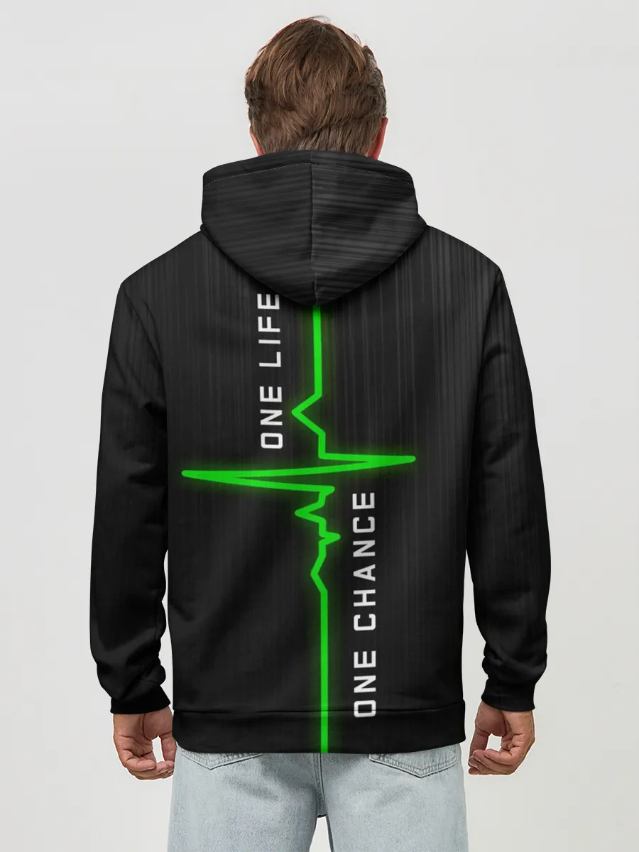 Худи мужской база хлопок / ОДНА ЖИЗНЬ - ОДИН ШАНС