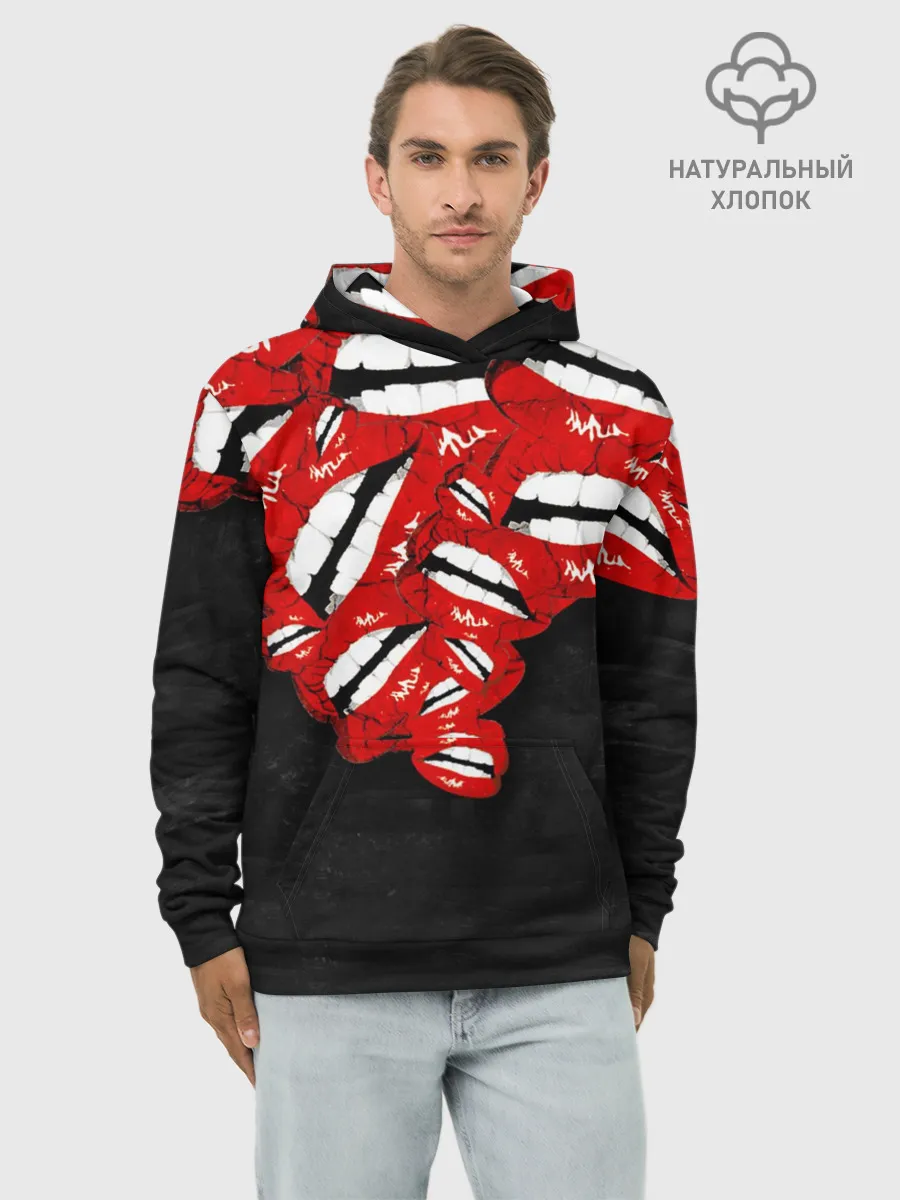 Худи мужской база хлопок / Губы