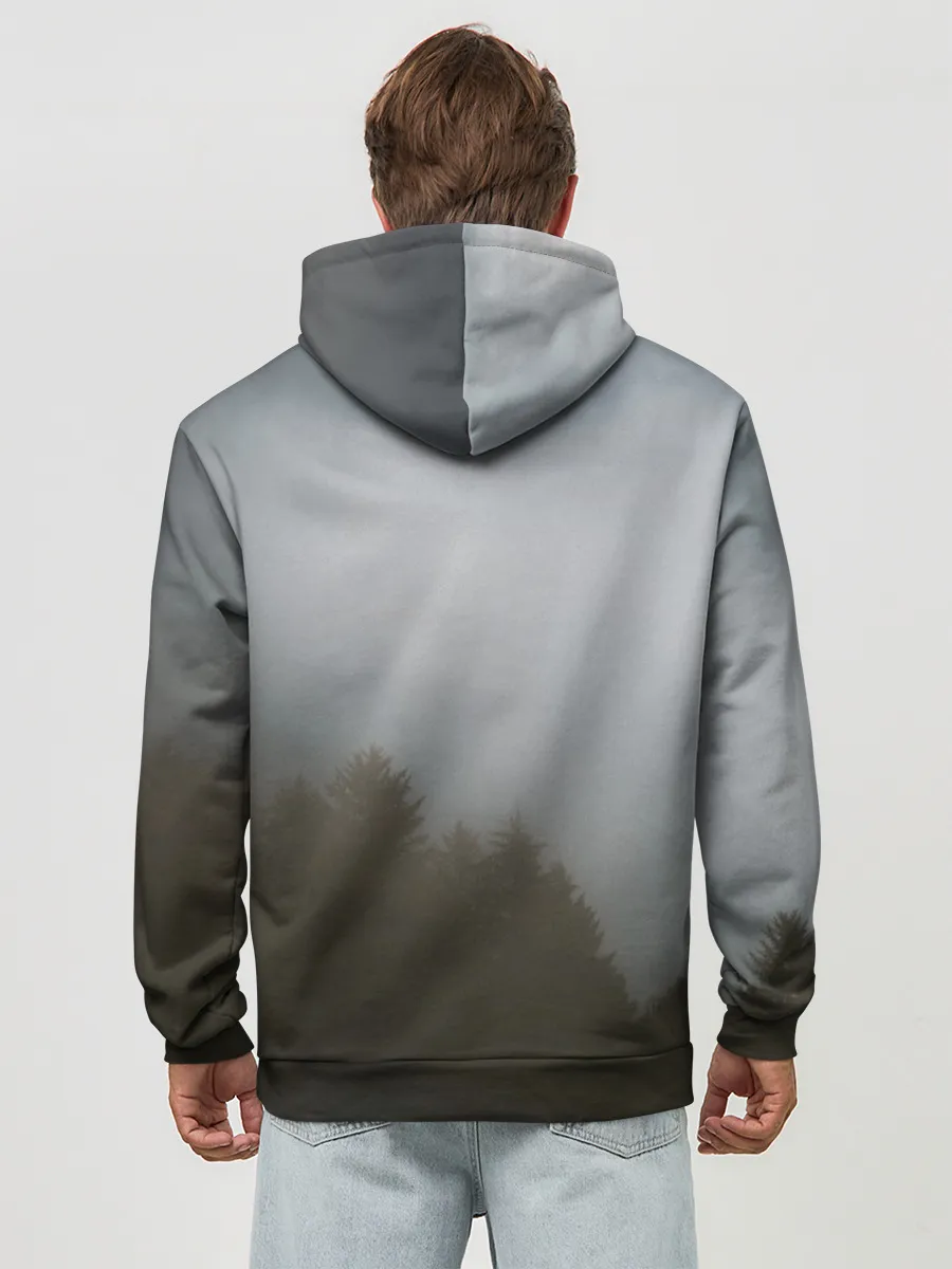 Худи мужской база хлопок / Орёл над лесом