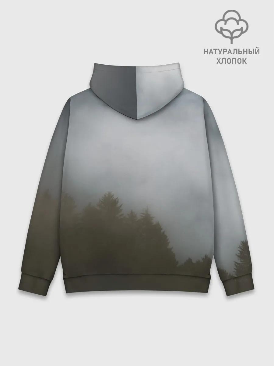 Худи мужской база хлопок / Орёл над лесом