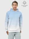 Худи мужской база хлопок / Небесно-голубой градиент