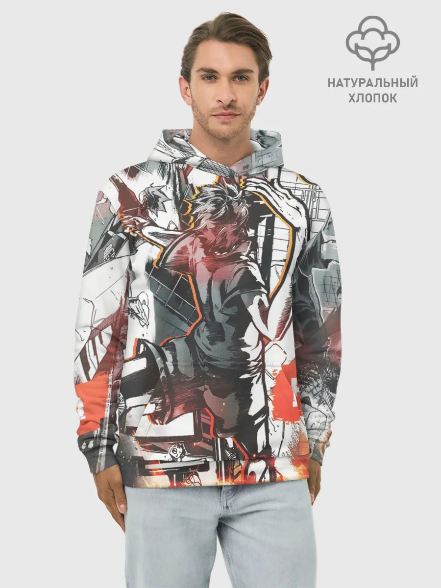 Худи мужской база хлопок / Haikyu Haikyuu Haikuu