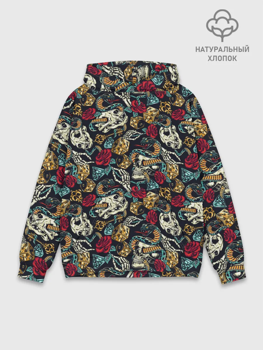 Худи мужской база хлопок / Hardcore tattoo