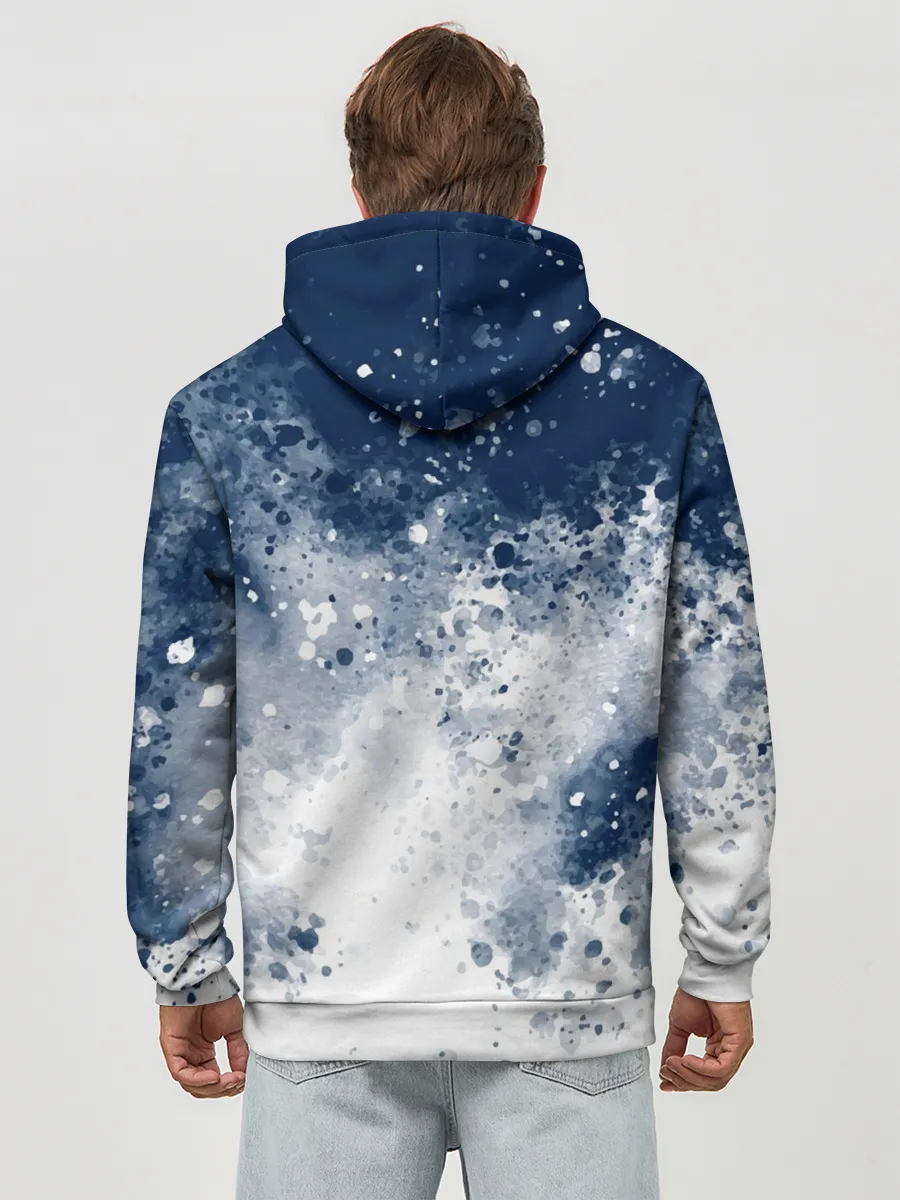 Худи мужской база хлопок / Чернильные капли