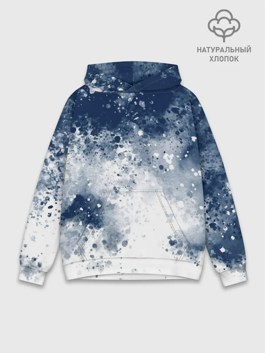 Худи мужской база хлопок / Чернильные капли