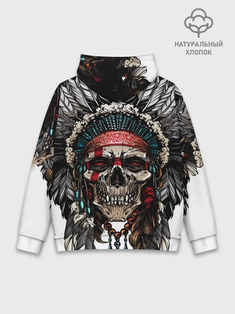 Худи мужской база хлопок / Череп индейца