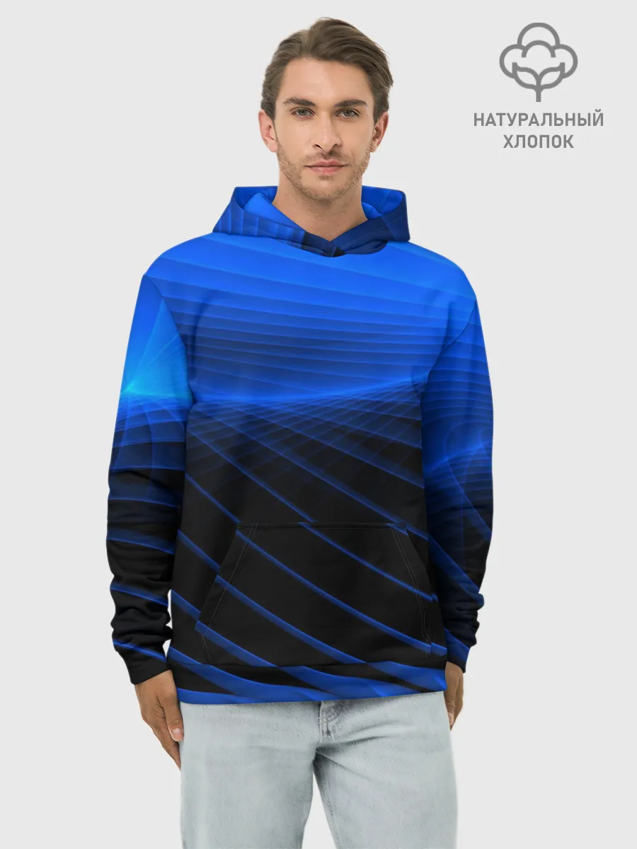 Худи мужской база хлопок / Неоновые лучи