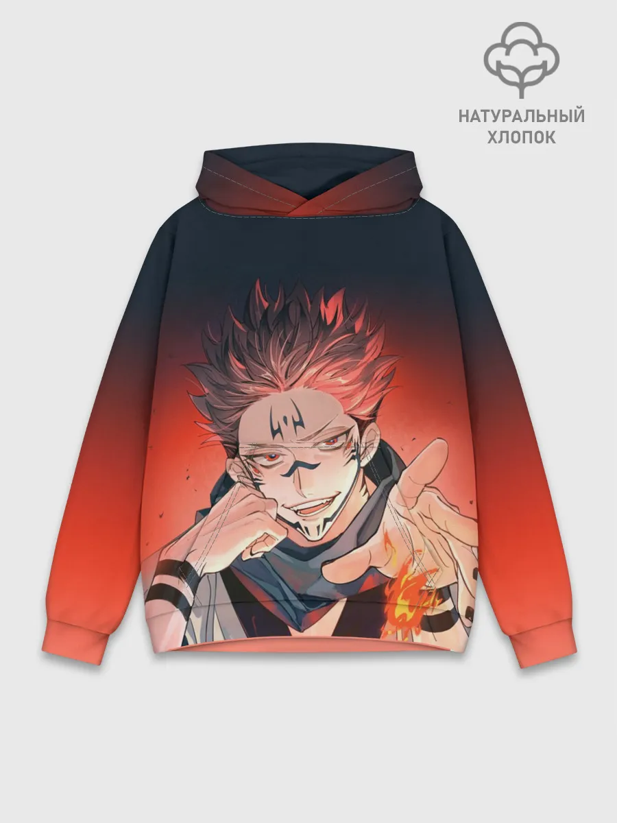 Худи мужской база хлопок / Магическая битва | Рёмен Сукуна