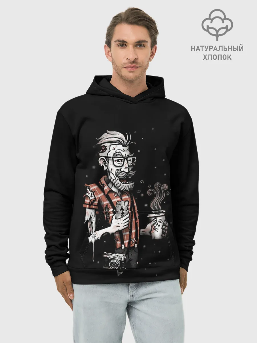 Худи мужской база хлопок / Зомби Хипстер