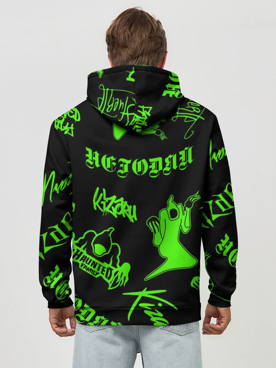 Худи мужской база хлопок / KIZARU / HAUNTED FAMILY