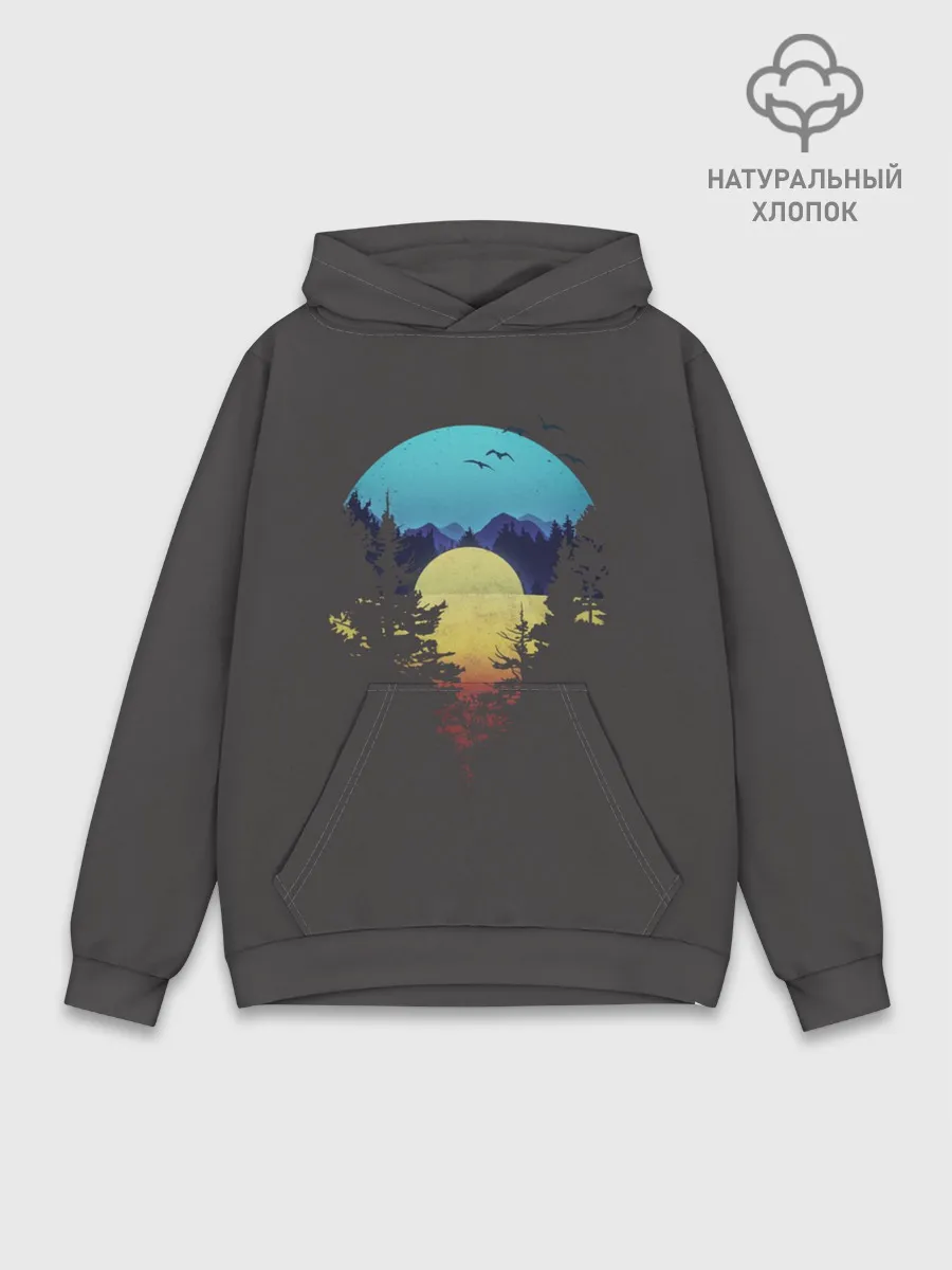 Худи мужской база хлопок / Закат