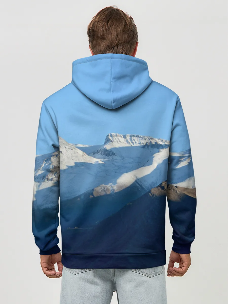 Худи мужской база хлопок / Снежные горы