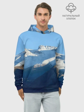 Худи мужской база хлопок / Снежные горы