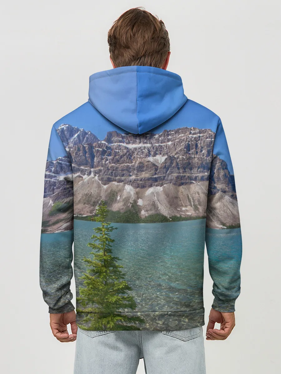 Худи мужской база хлопок / Горное озеро