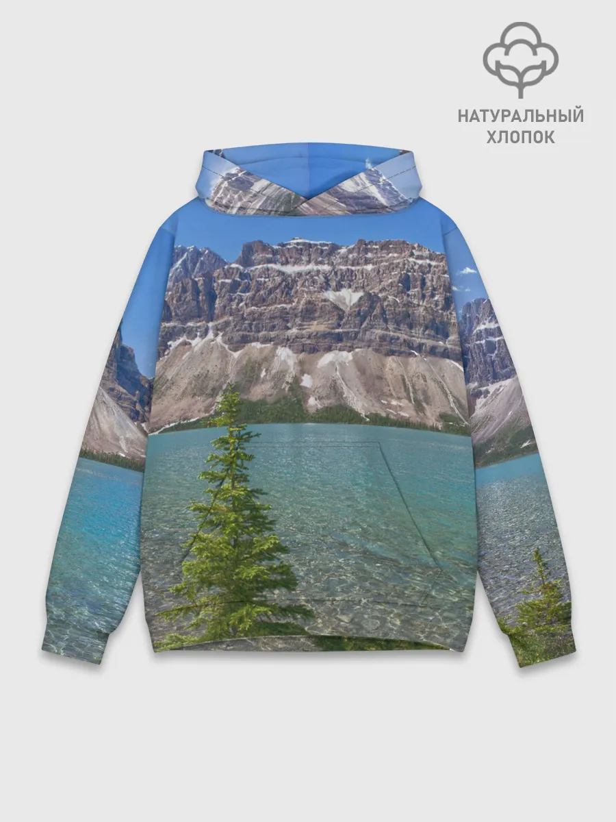 Худи мужской база хлопок / Горное озеро