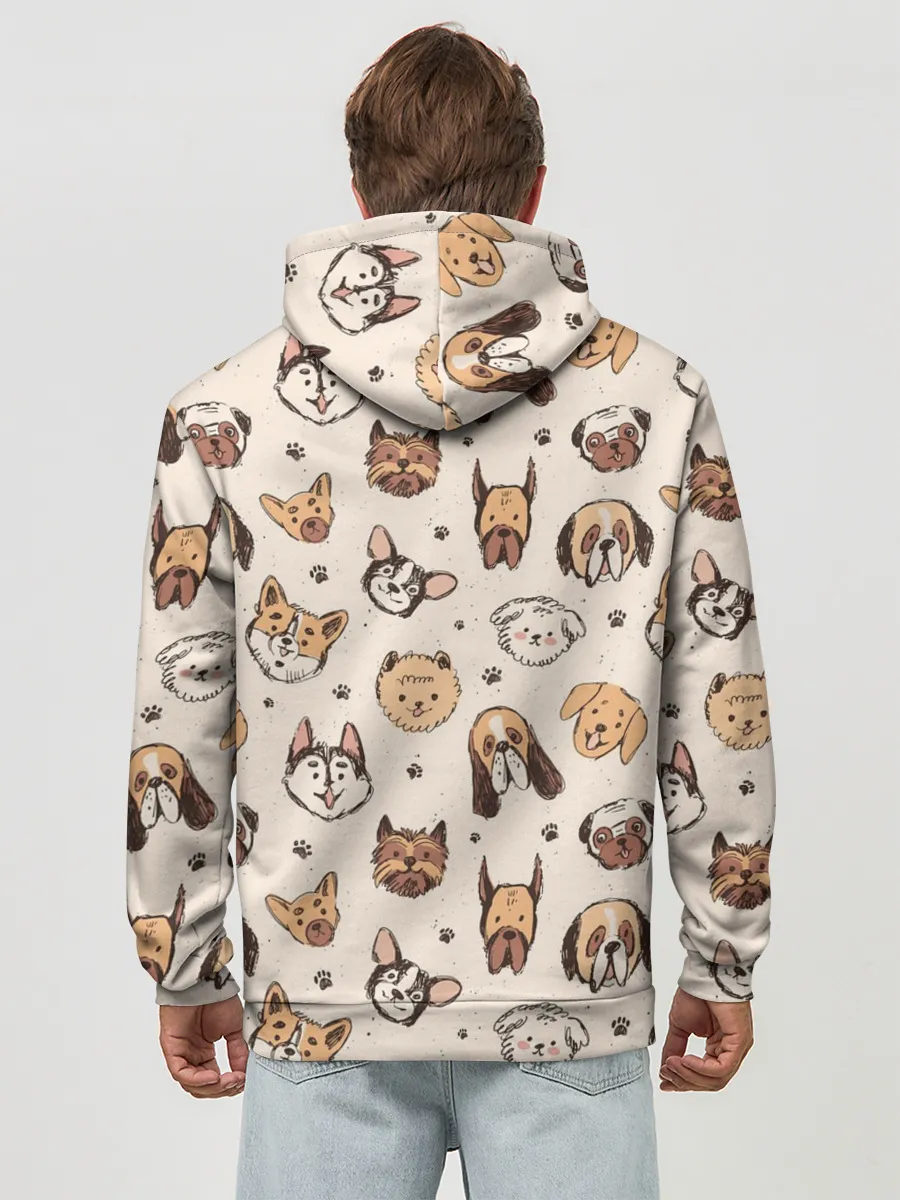Худи мужской база хлопок / Хипстерские собачки