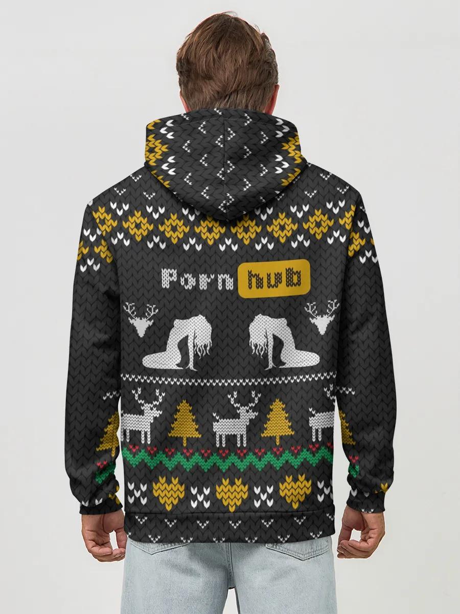 Худи мужской база хлопок / Pornhub свитер с оленями