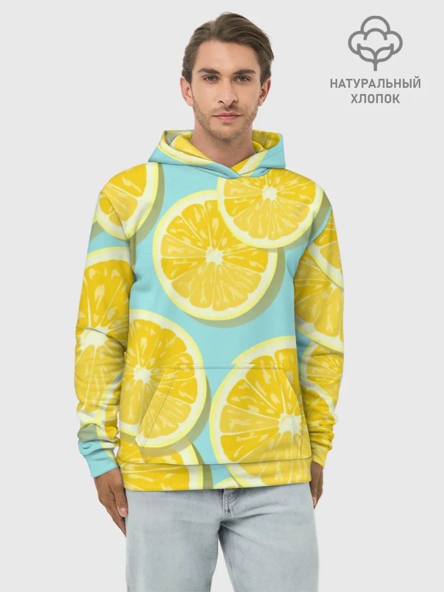 Худи мужской база хлопок / лимончики