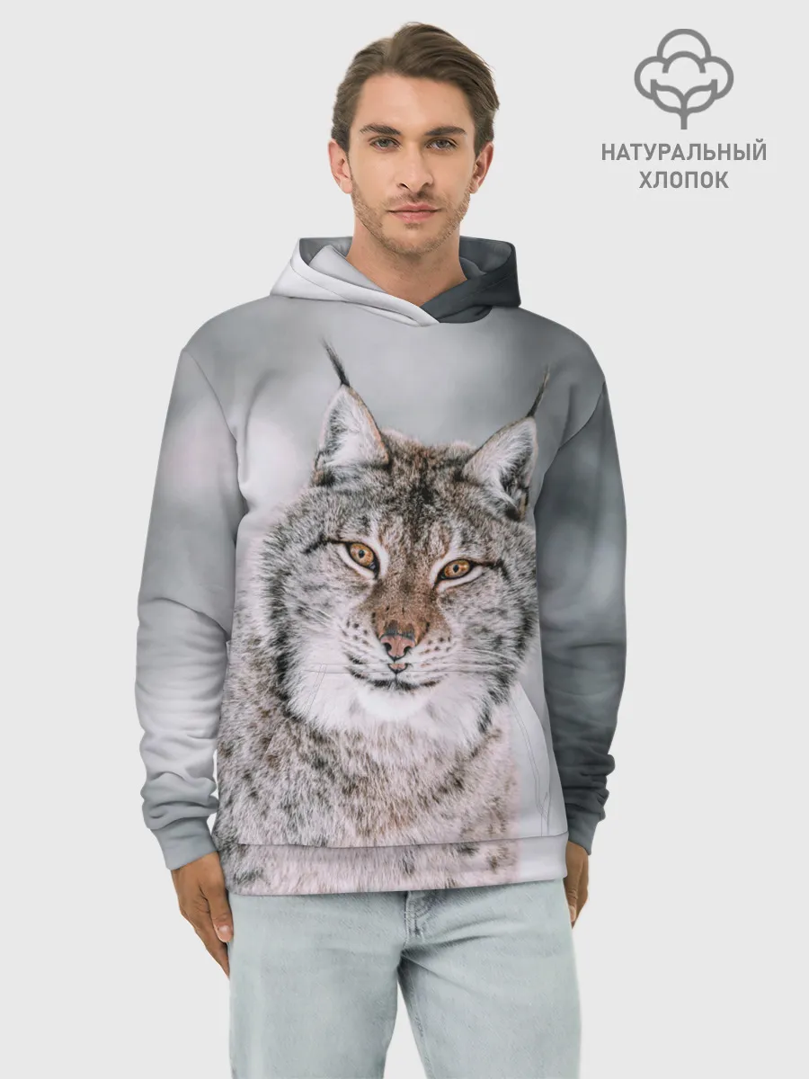Худи мужской база хлопок / Рысь